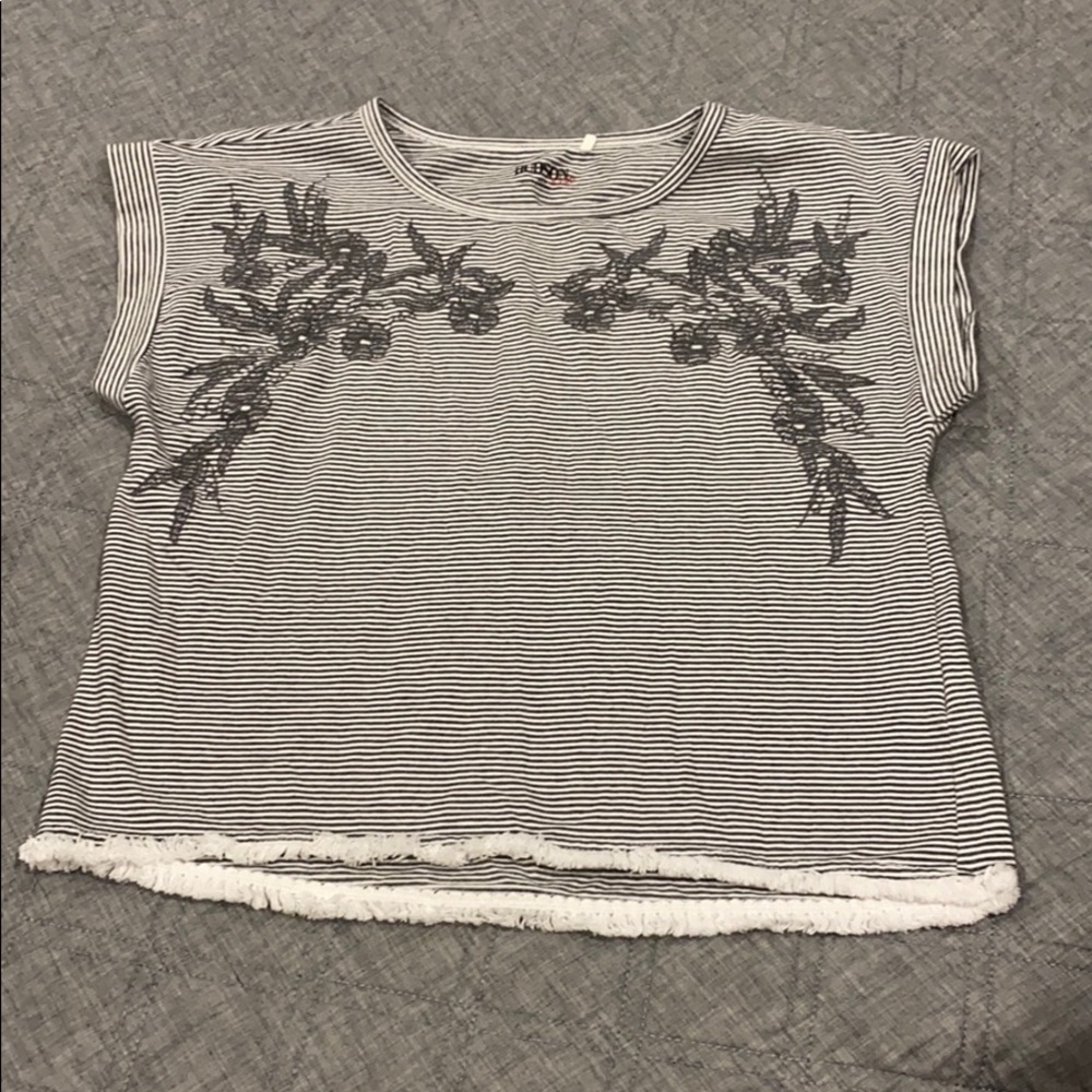 Hudson Kids Striped Embroidered Tee